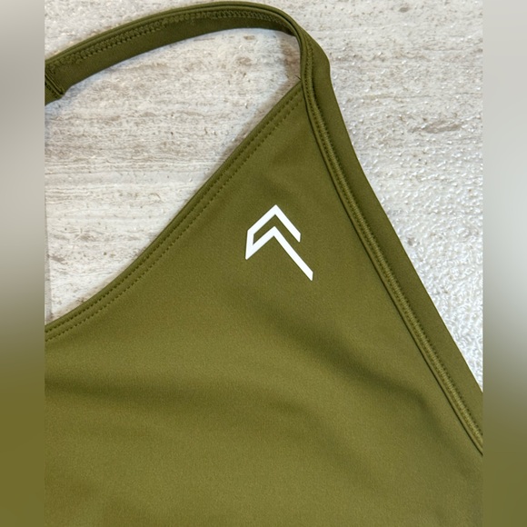 Olive Green Athletic Sports Bra - Picture 2 of 5